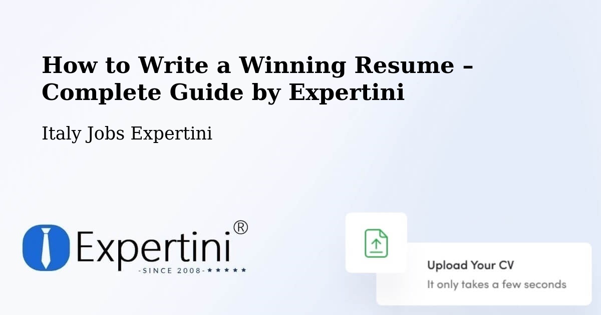 Resume Writing Guide for Job Seekers – Oderzo - Oderzo, Italy Jobs Expertini